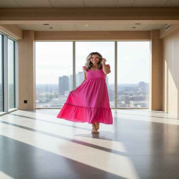 Ruffle trim maxi dress — additional view 3