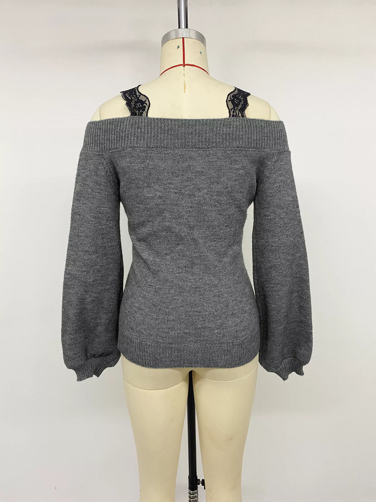 Off-Shoulder Lace Trim Sweater, product view 9