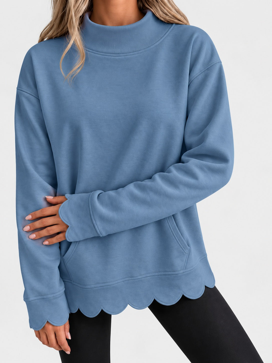 Mock neck pullover sweatshirt, image 11