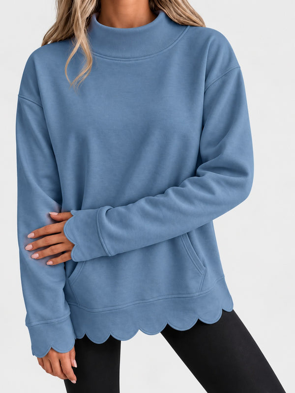 Mock neck pullover sweatshirt, image 11