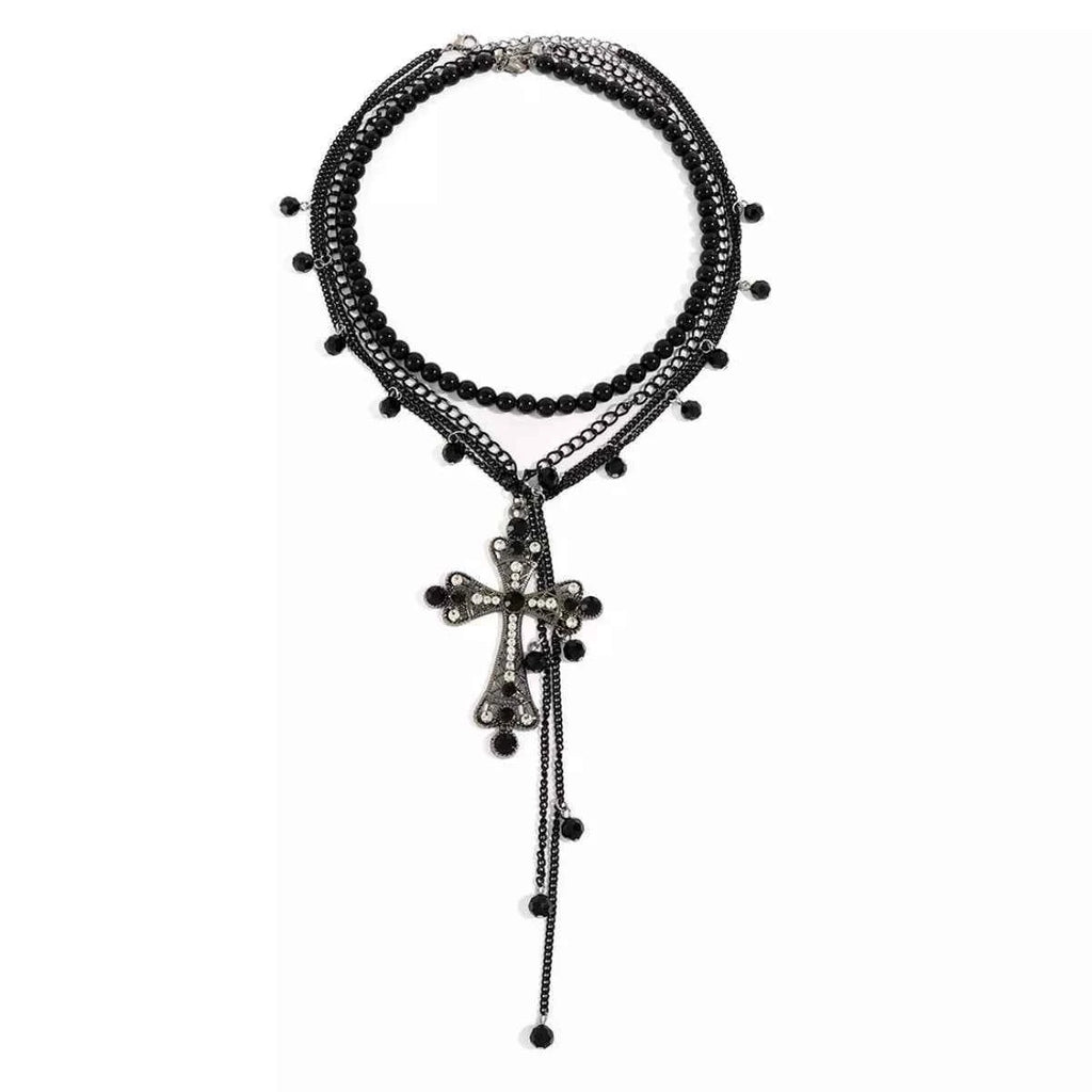 Cross pendant pearl necklace three-piece set — additional view 7
