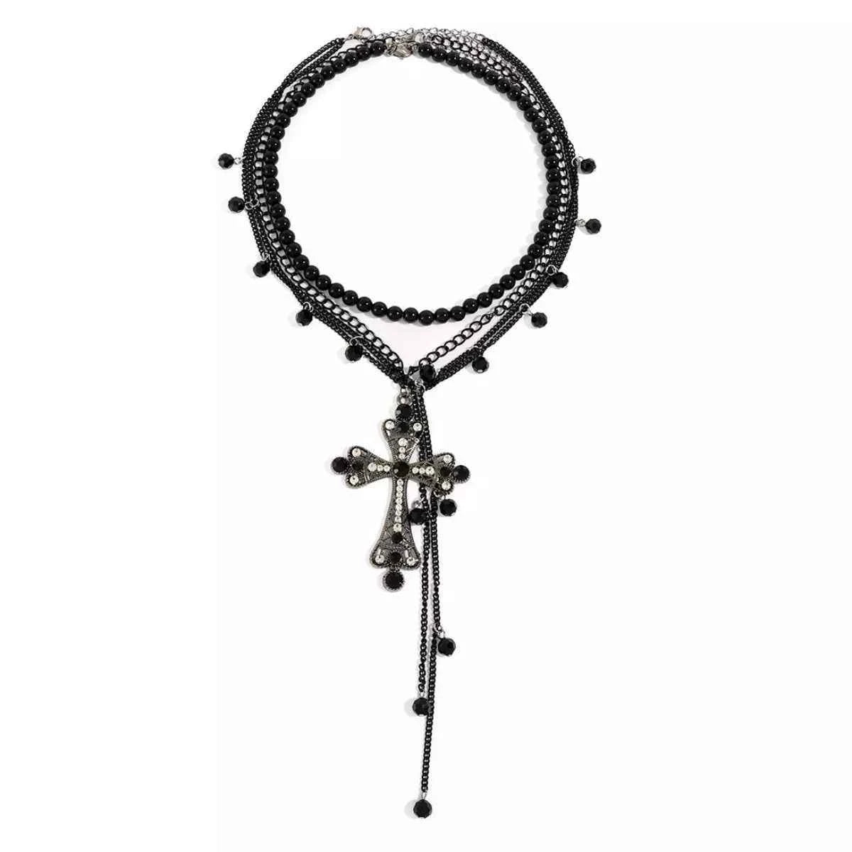 Cross pendant pearl necklace three-piece set — additional view 7