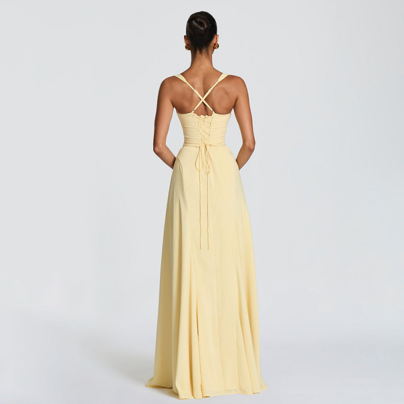 Pleated Off-Shoulder Evening Gown view 4