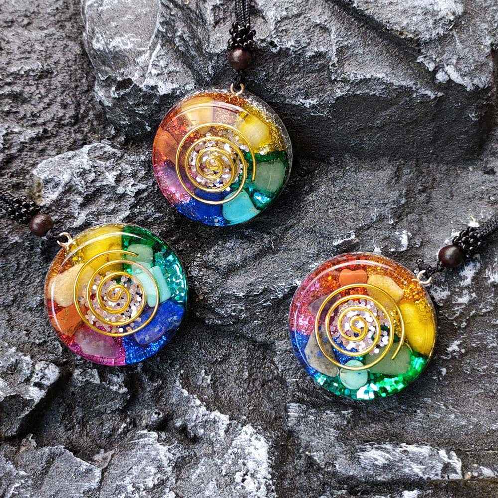 7 chakra orgone pendant necklace — additional view 2