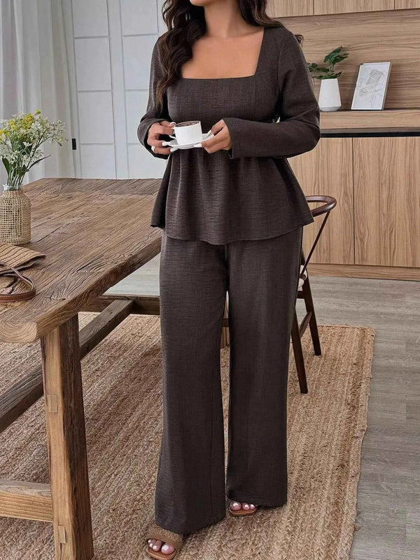 Plus size long sleeve two-piece set — additional view 4