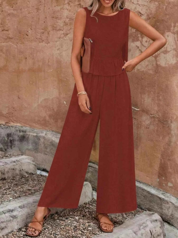 2026 Feminine Two-Piece Ruffle Set-Two-Piece Set-Splashis-Splashis