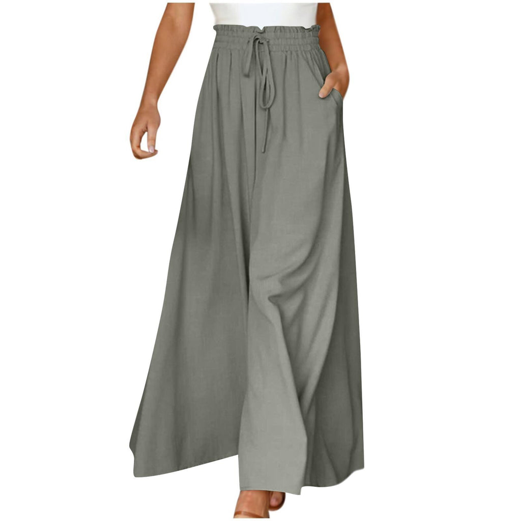 High-waisted wide-leg dress pants product image