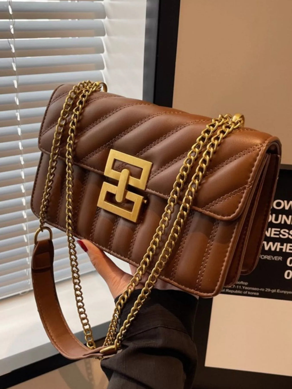 Quilted flap chain shoulder bag — additional view 6