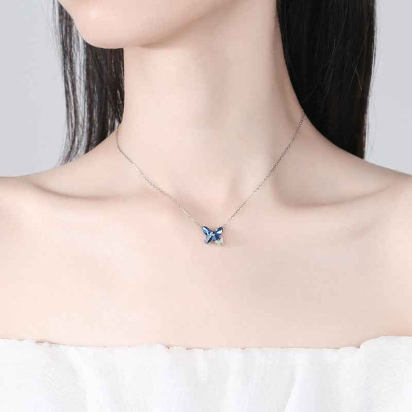 Sapphire blue cubic zirconia necklace — additional view 3
