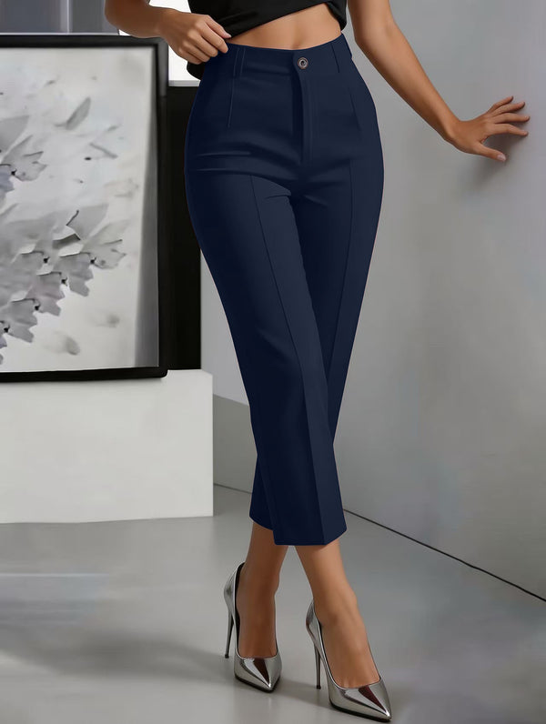High-waisted drapey straight-leg pants product image