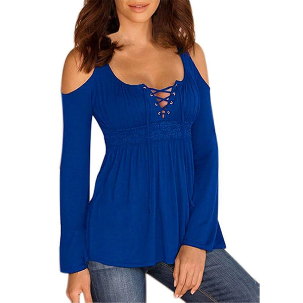Women's Off-Shoulder Long Sleeve Top, alternate product view