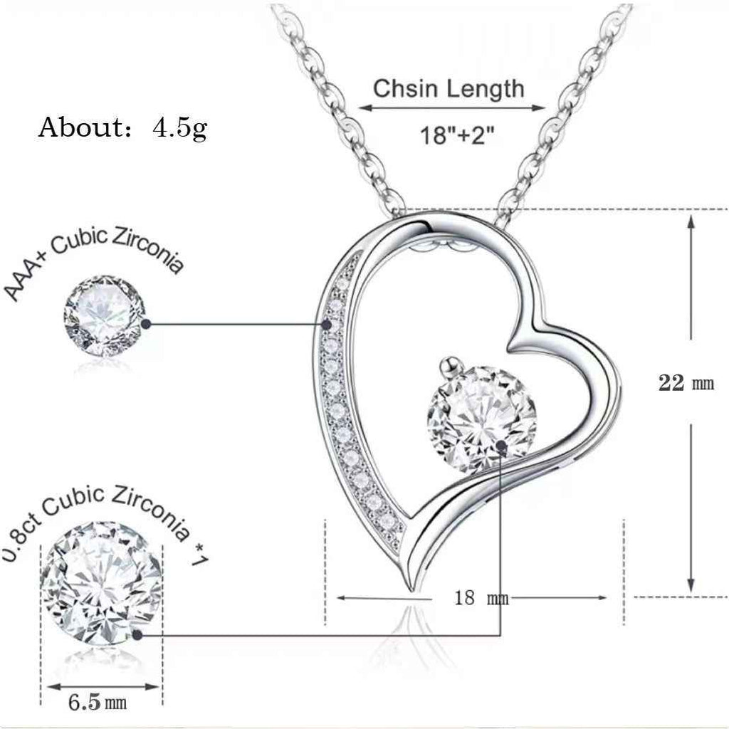 Heart shape zirconia necklace — additional view 5
