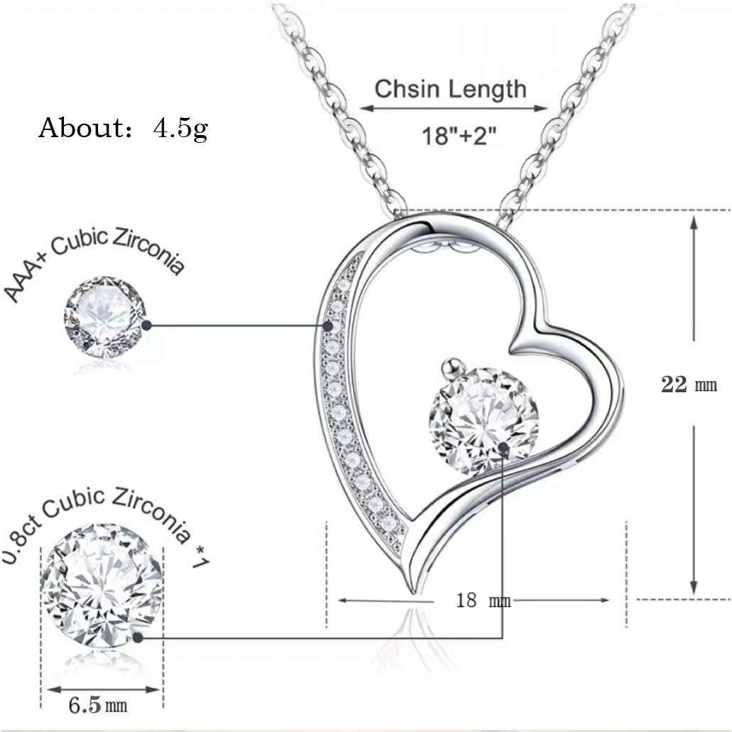 Heart shape zirconia necklace — additional view 5