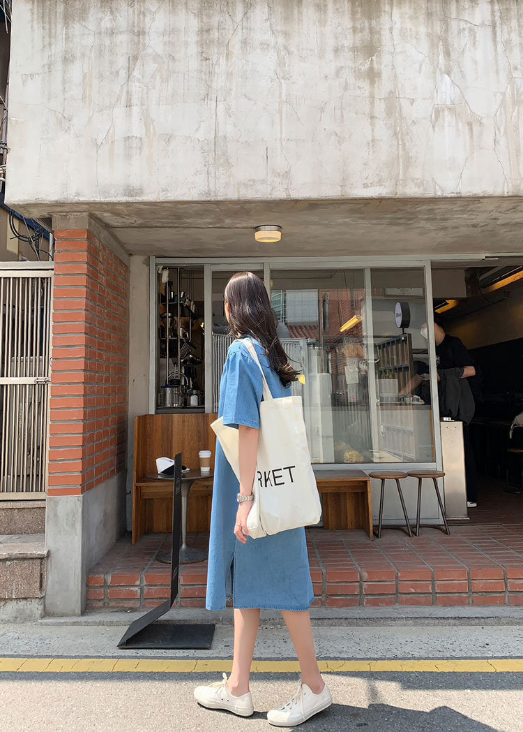 Product detail photo of Loose Retro Denim Dress, loose retro denim dress, everyday style