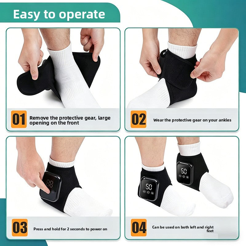Ankle protector control button and heat setting detail
