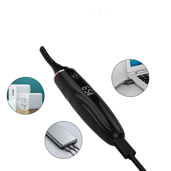 USB rechargeable heated eyelash curler in use - view 4