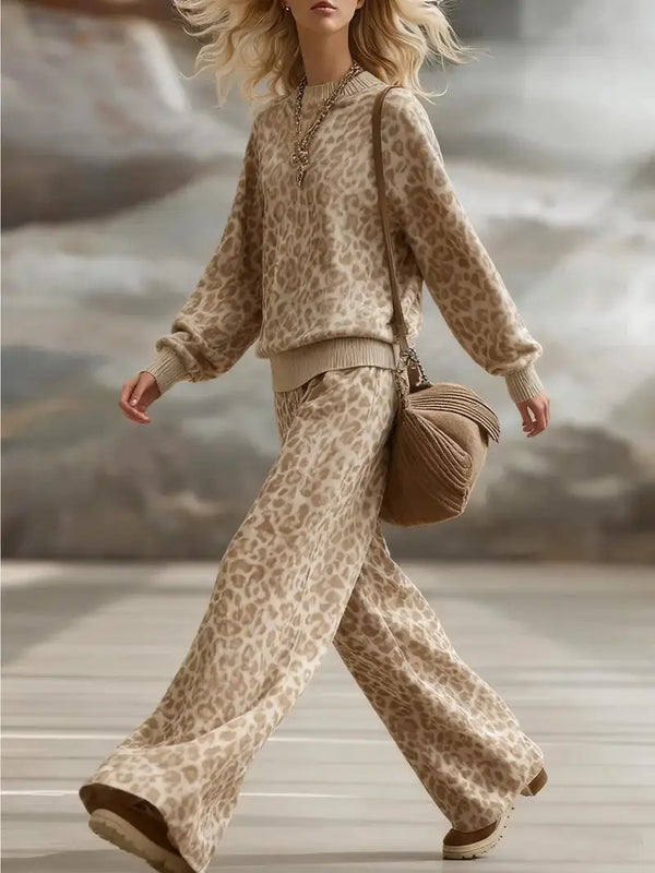 Printed sweatshirt and wide-leg pants set for women, image 7