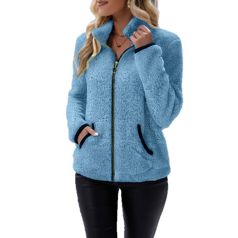 Unisex Double-Sided Fleece Zip-Up Hoodie-Splashis, alternate view 2