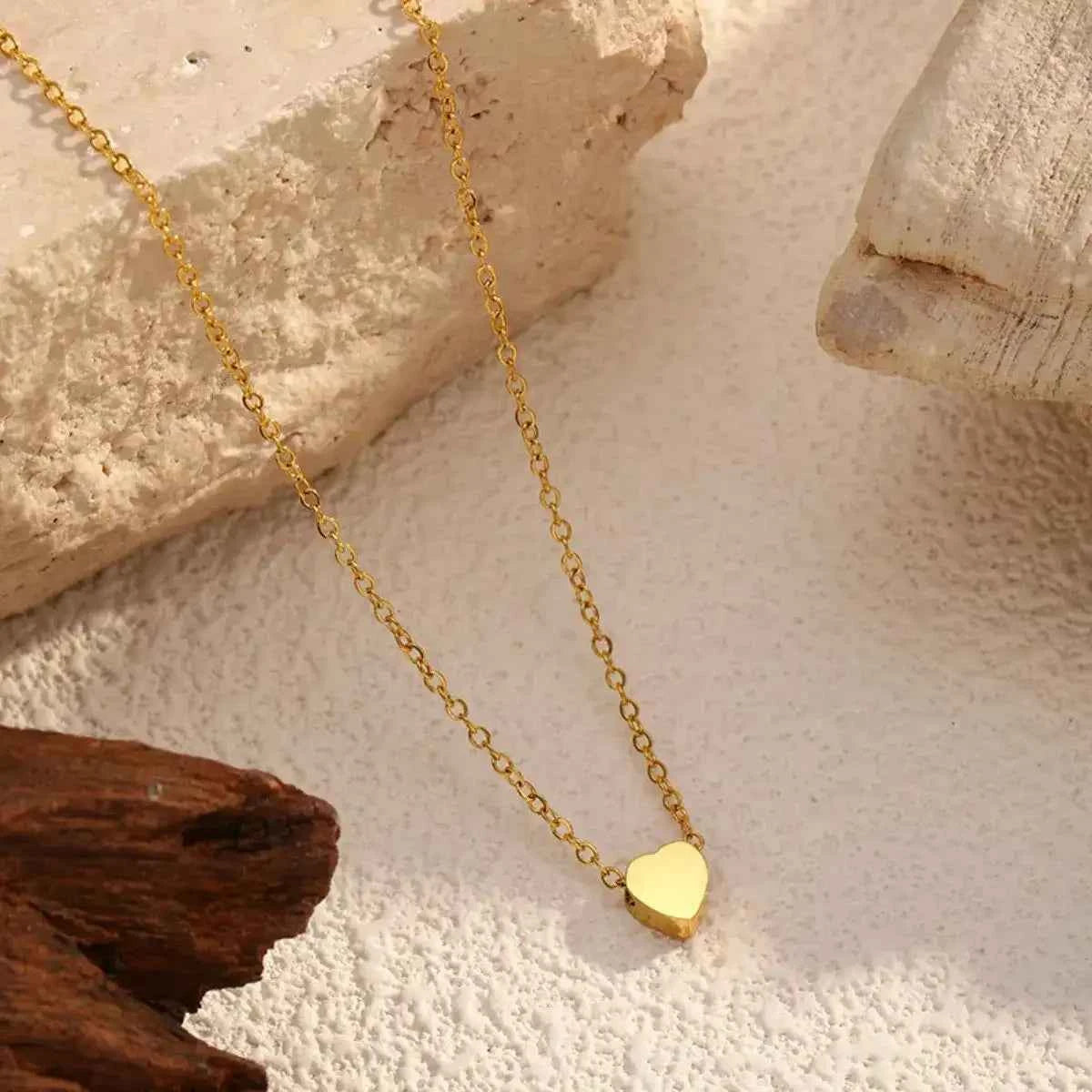 Heart pendant necklace in 18K gold-plated finish — additional view 4