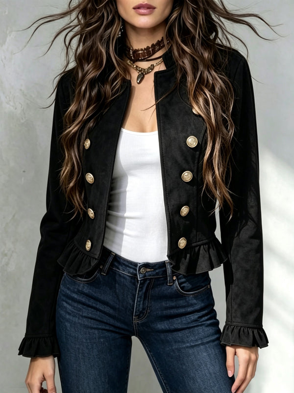 Lace-trim button-front jacket for women, image 5