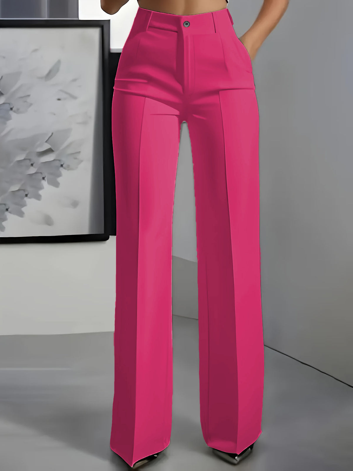 White minimalist polyester pants product image