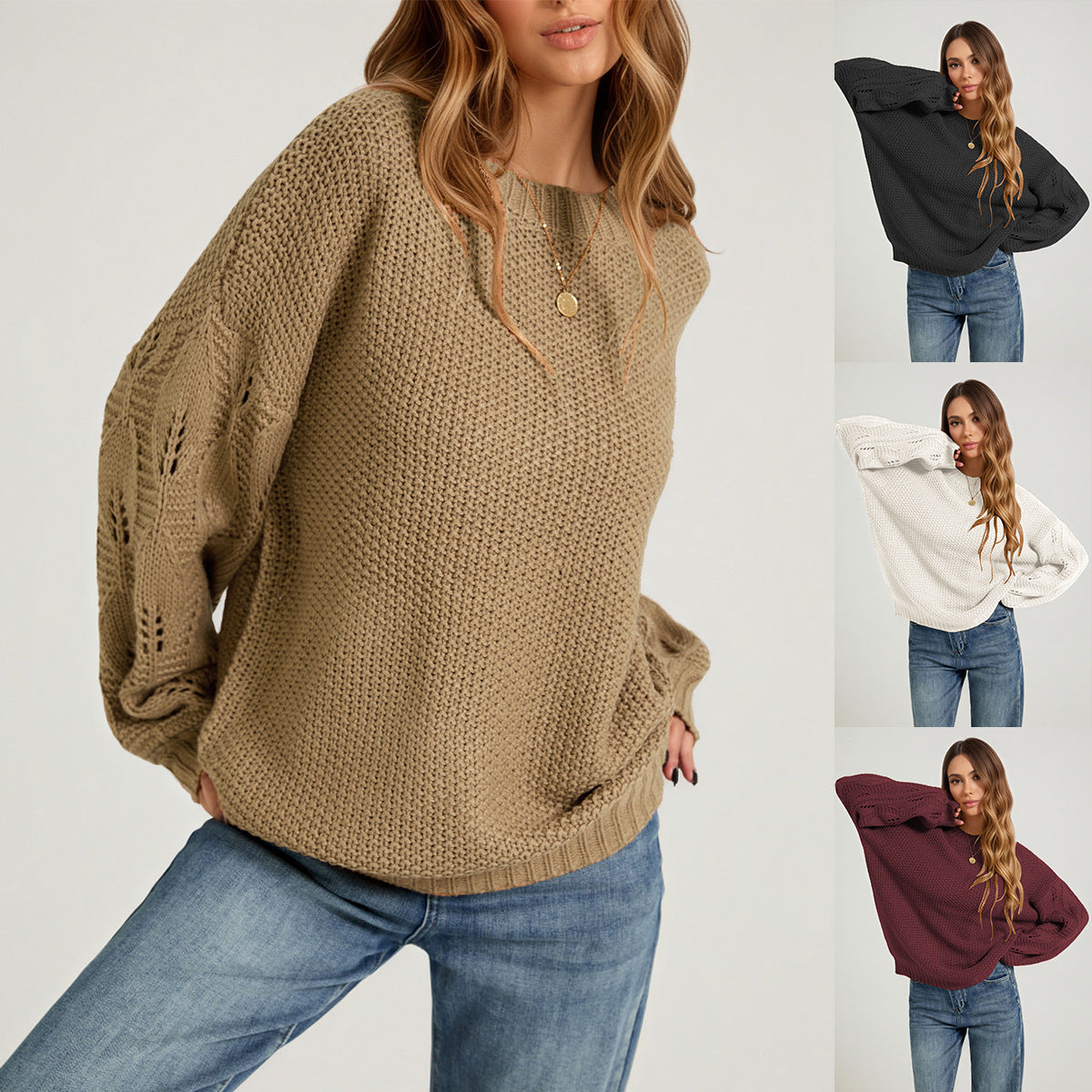 Women's Solid Color Pullover Sweater product image