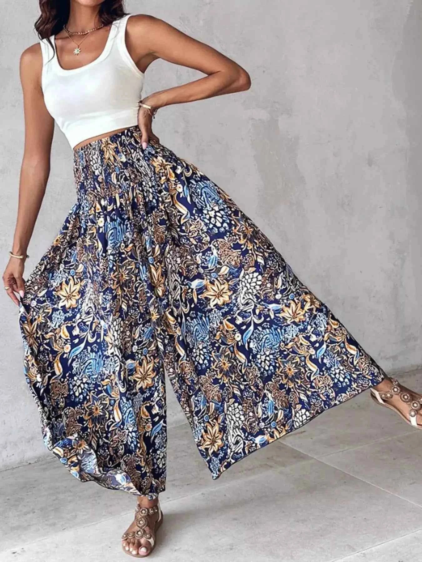 Printed wide-leg pants — additional view 10
