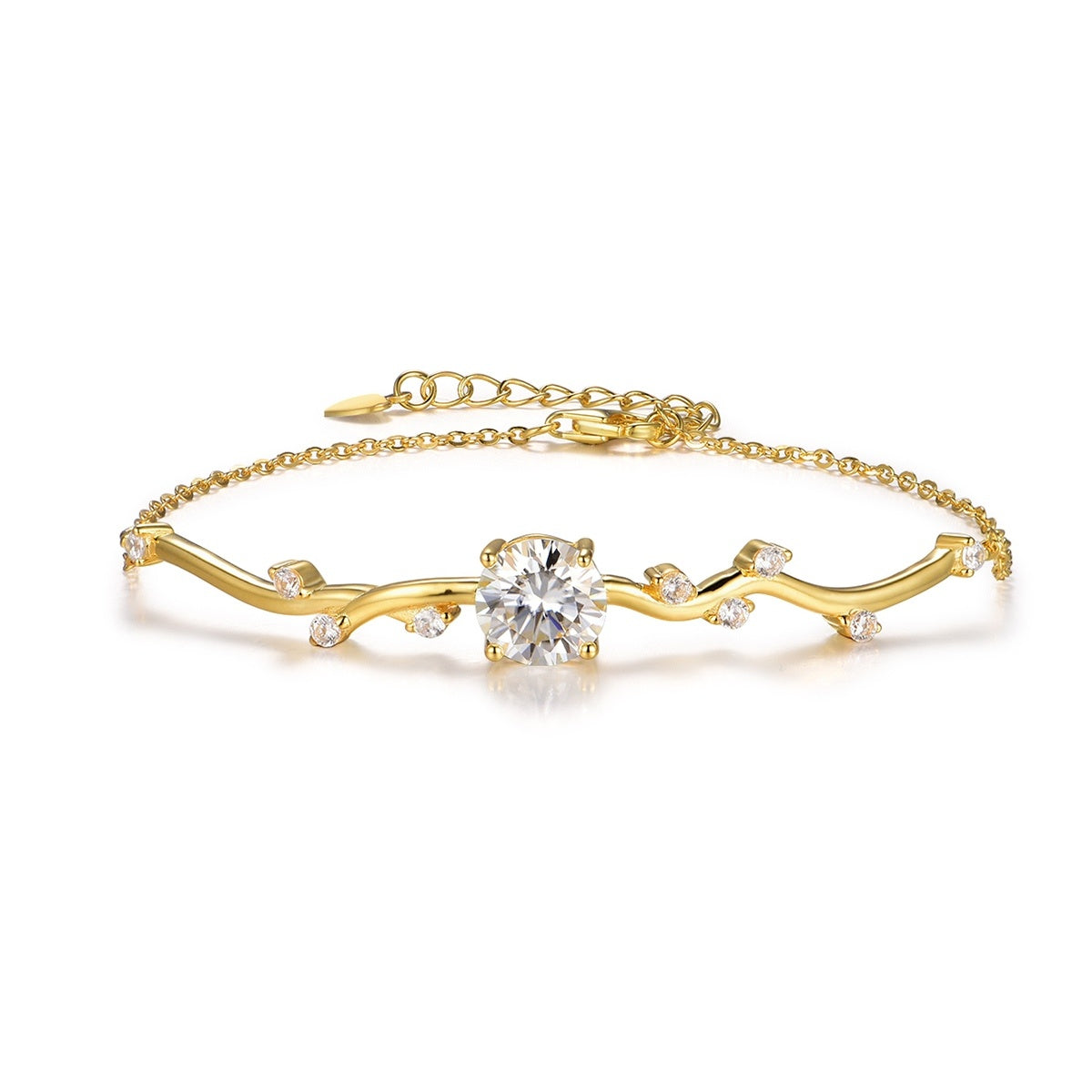 Translation missing: en.Gold-Plated Cubic Zirconia Branch Bracelet — product image content.product_image_main