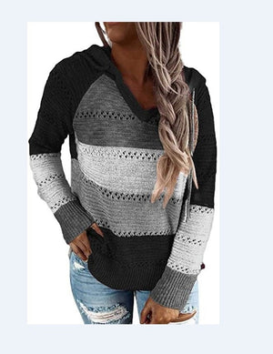 Black loose fit knit sweater – plus size for women