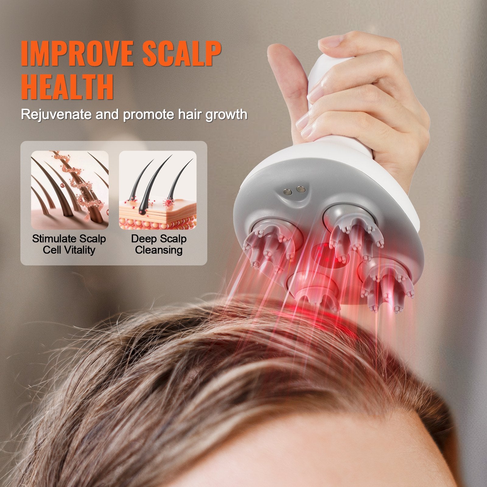 Rechargeable Electric Scalp Massager - Water-Resistant & Portable 副图