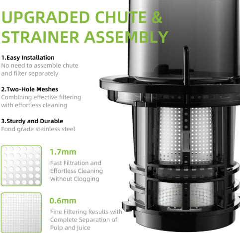 Slow Juicer with Large Feed Chute – Juice Extractor, close-up product view