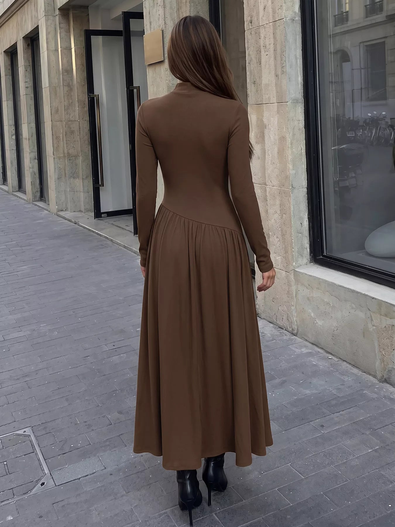 Mock Neck Long Sleeve Midi Dress — additional view 5