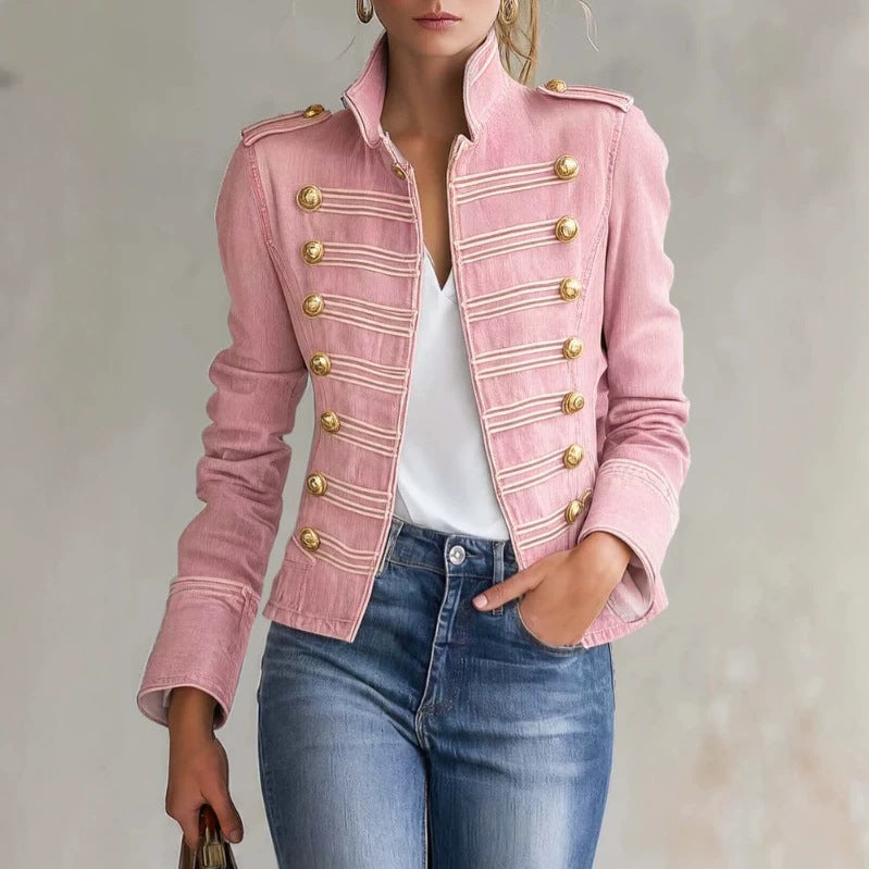 Vintage short denim-look jacket for women