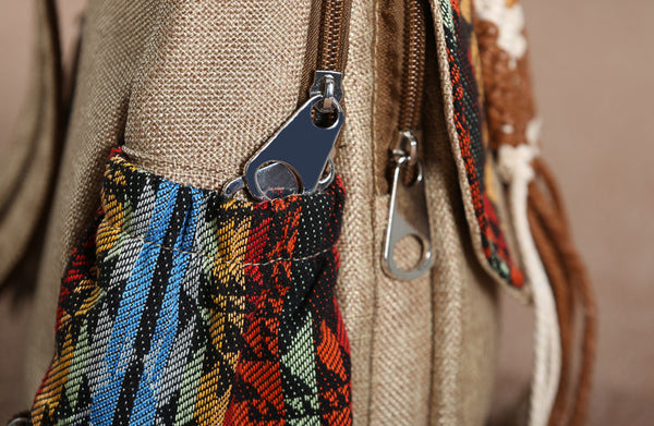 Product detail photo of Canvas Tassel Backpack, blue, everyday style