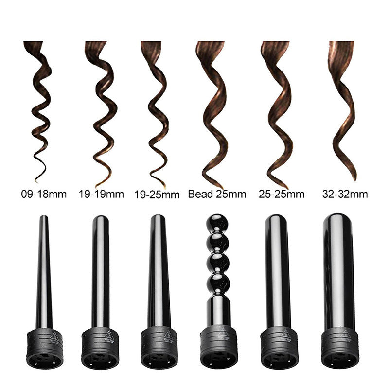 6-in-1 Interchangeable Ceramic Curling Wand Set Secondary image