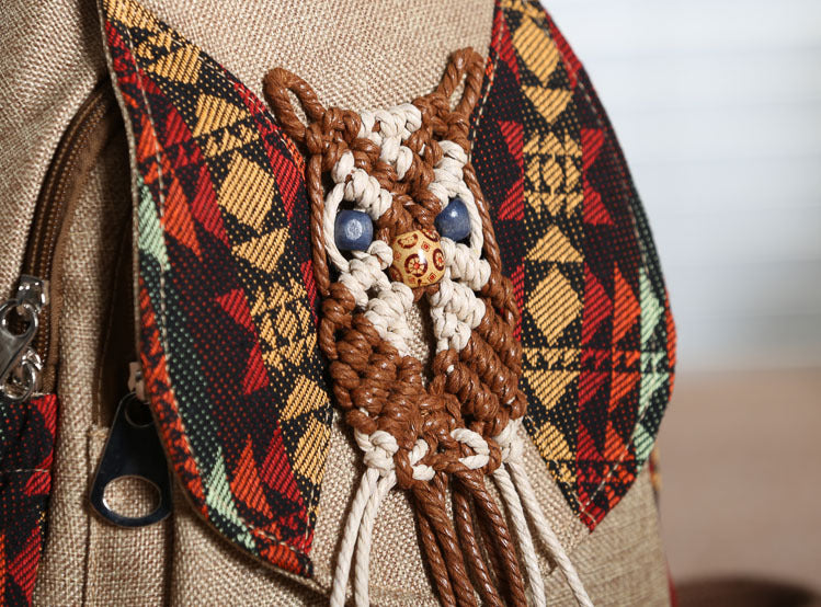 Product detail photo of Canvas Tassel Backpack, blue, everyday style