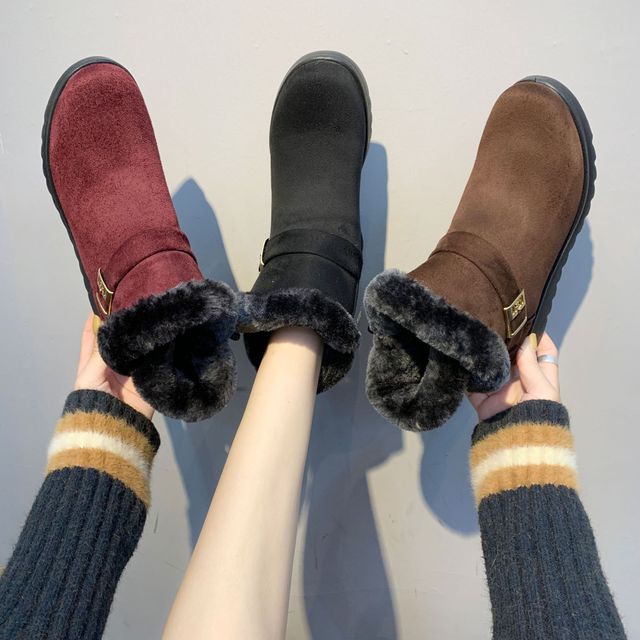 Women's Plush-Lined Winter Snow Boots – Rubber Sole additional product view