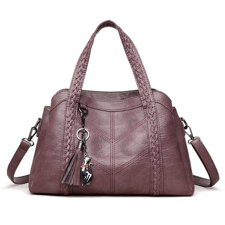 Tassel PU Handbag, angled product view