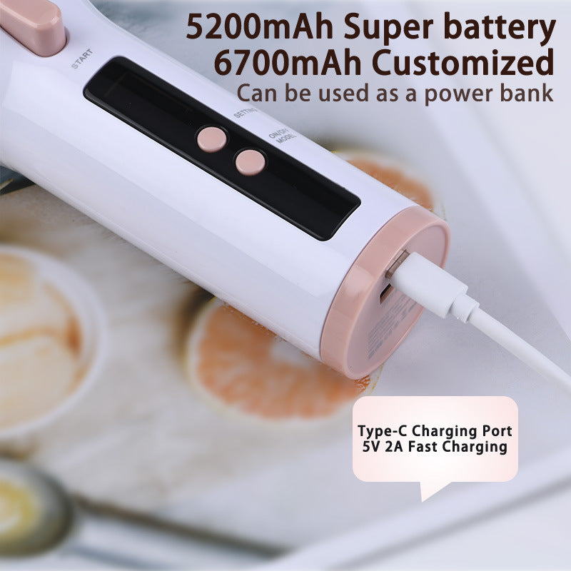 Cordless Automatic Curling Iron with Alloy Barrel 5200mAh 副圖