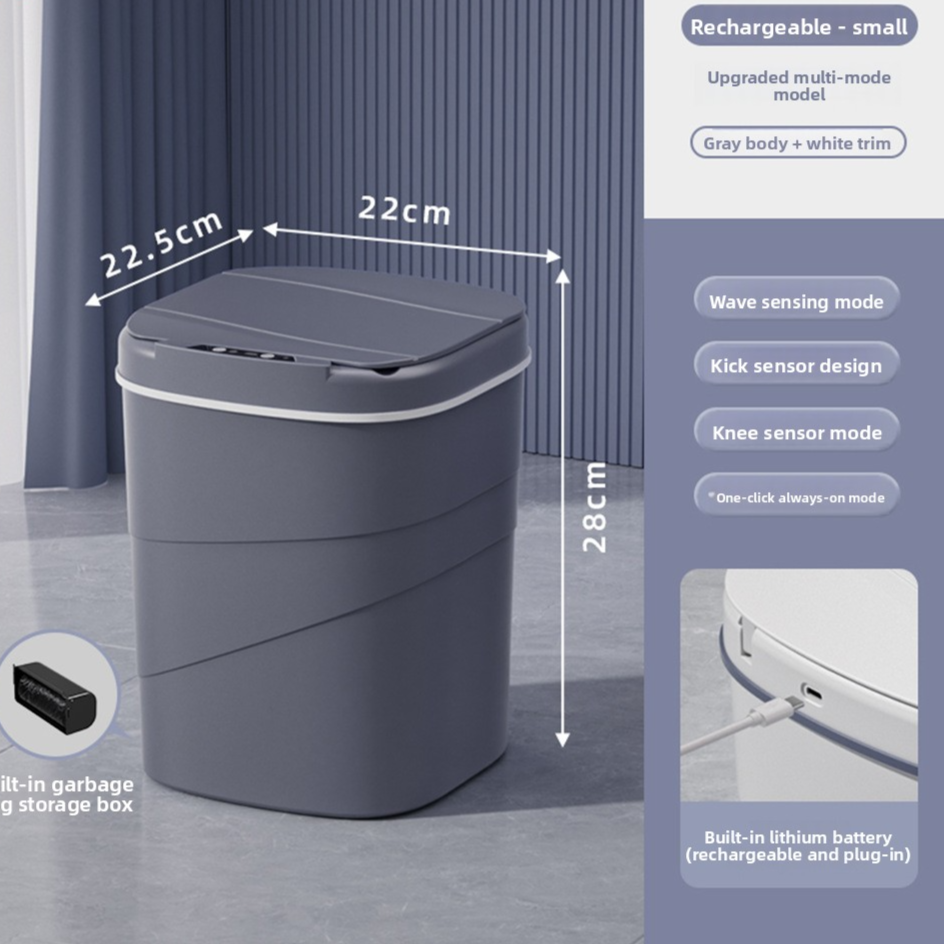Trash can shown from side angle