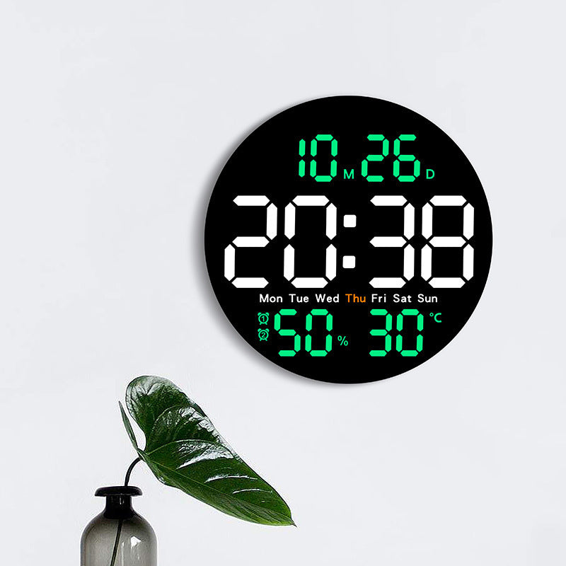 Multi-Function Digital Wall Clock with Temperature Humidity Display Secondary image