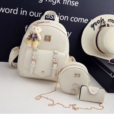 Product detail photo of Floral 3 Piece Backpack Set, black, everyday style, floral 3 piece backpack set