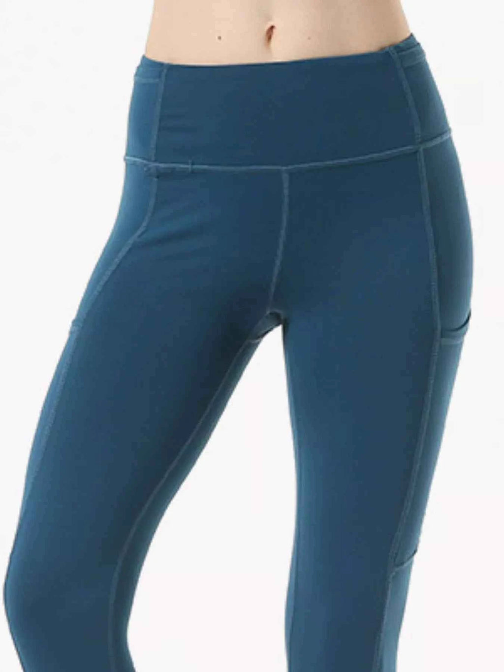 Full Size Plus Size High-Waisted Leggings with Pockets for Active Lifestyle-Bottom-Splashis-Color:Peacock Blue-Size:3XL-Splashis