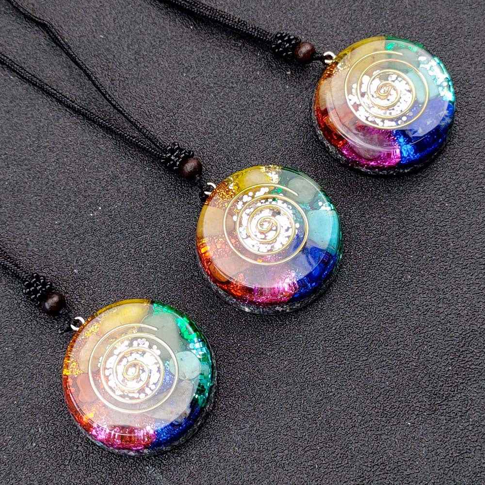 7 chakra orgone pendant necklace — primary view