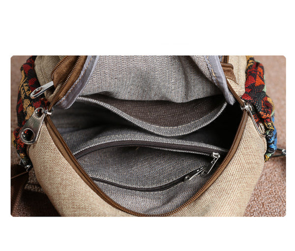 Product detail photo of Canvas Tassel Backpack, blue, everyday style