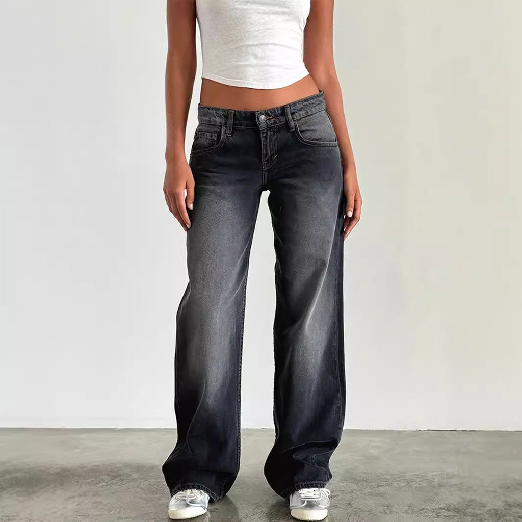 Straight jeans side view
