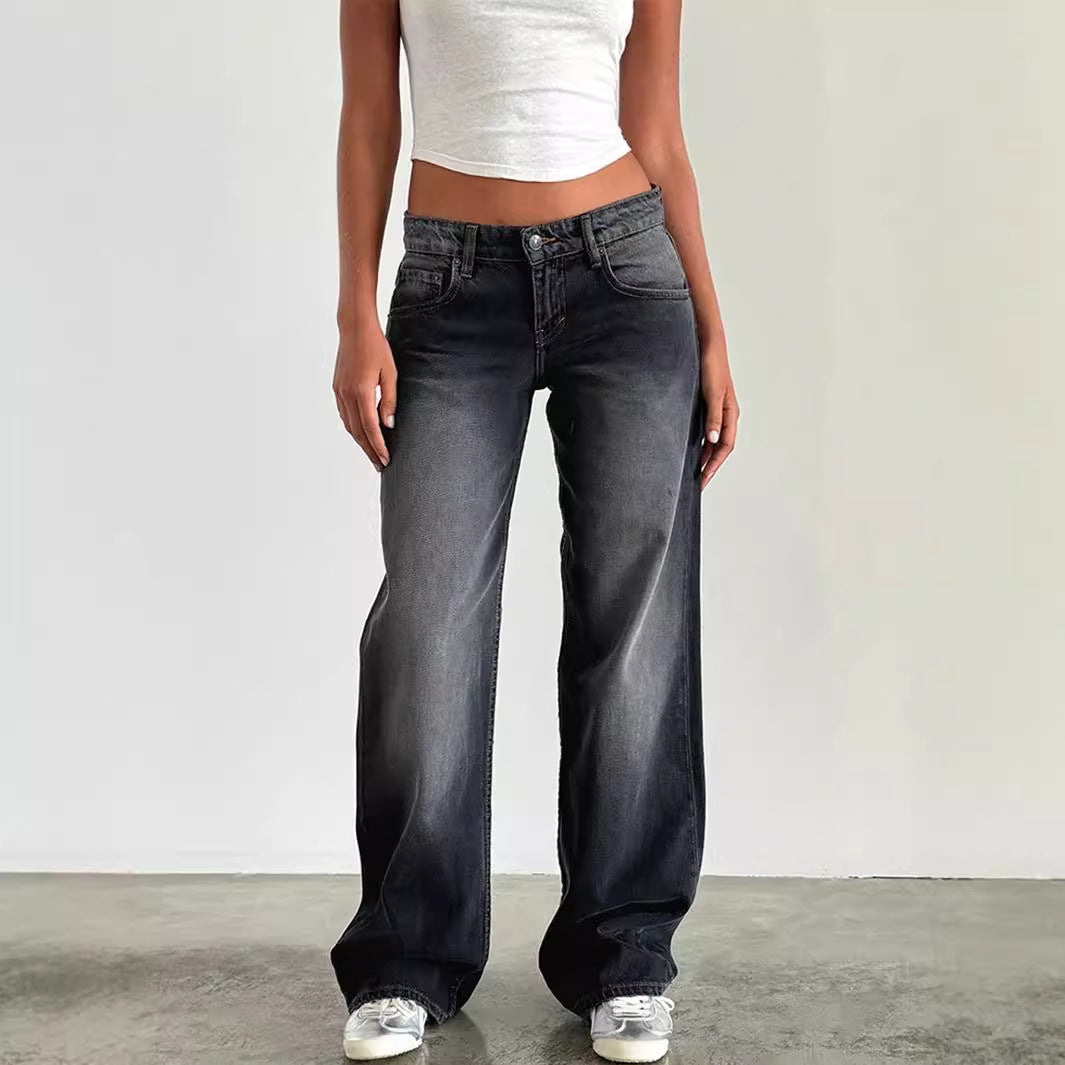 Straight jeans side view