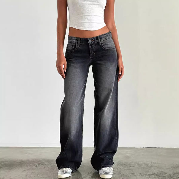 Straight jeans side view