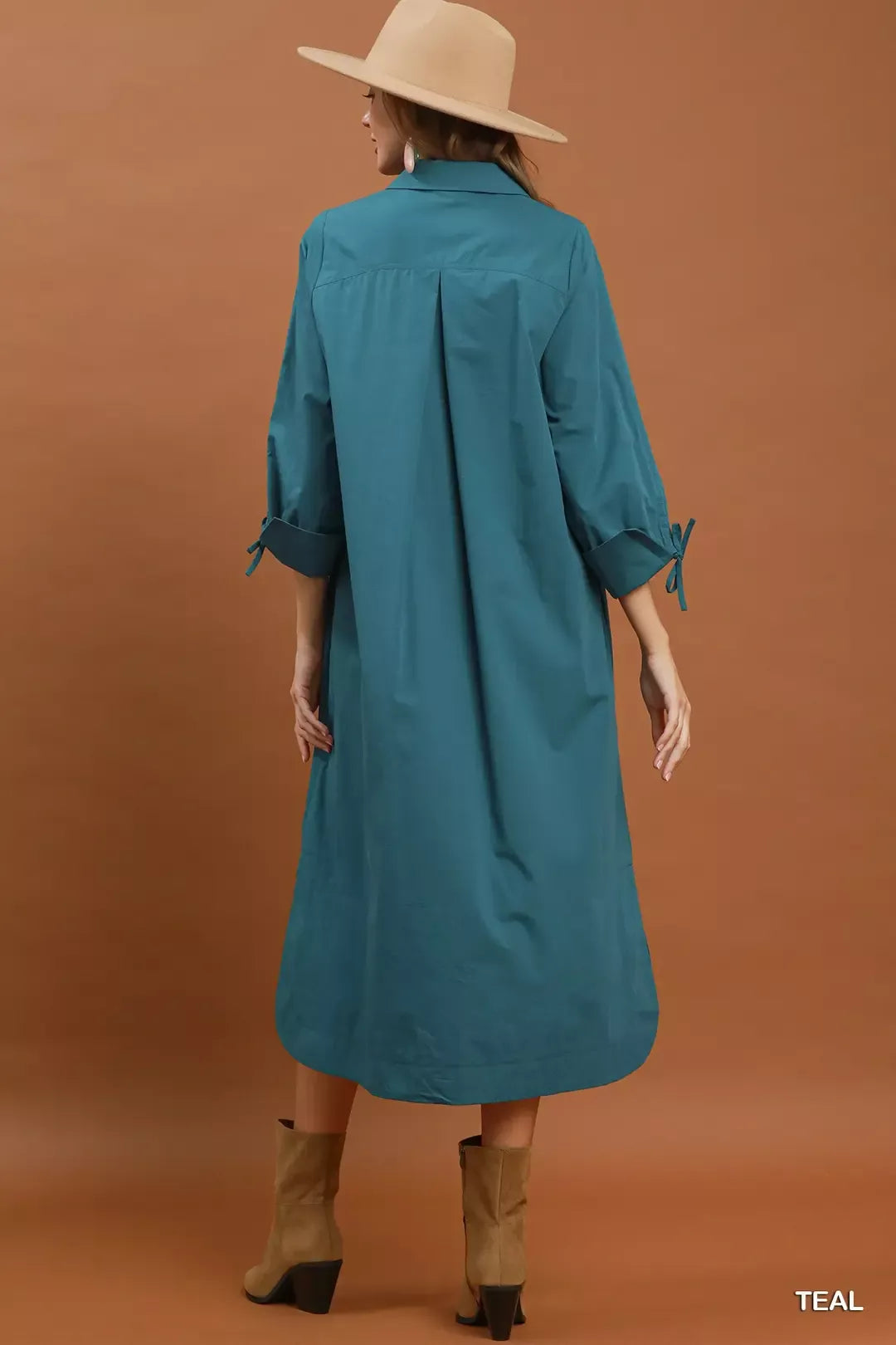 Umgee Collared Button Detail Relaxed Midi Dress — additional view 3