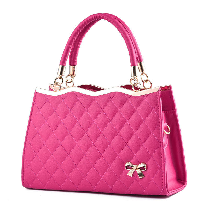 PU Leather Crossbody Bag with Bow Detail, angled product view